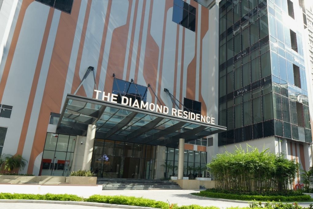 thi công mái che canopy căn hộ the diamond residence