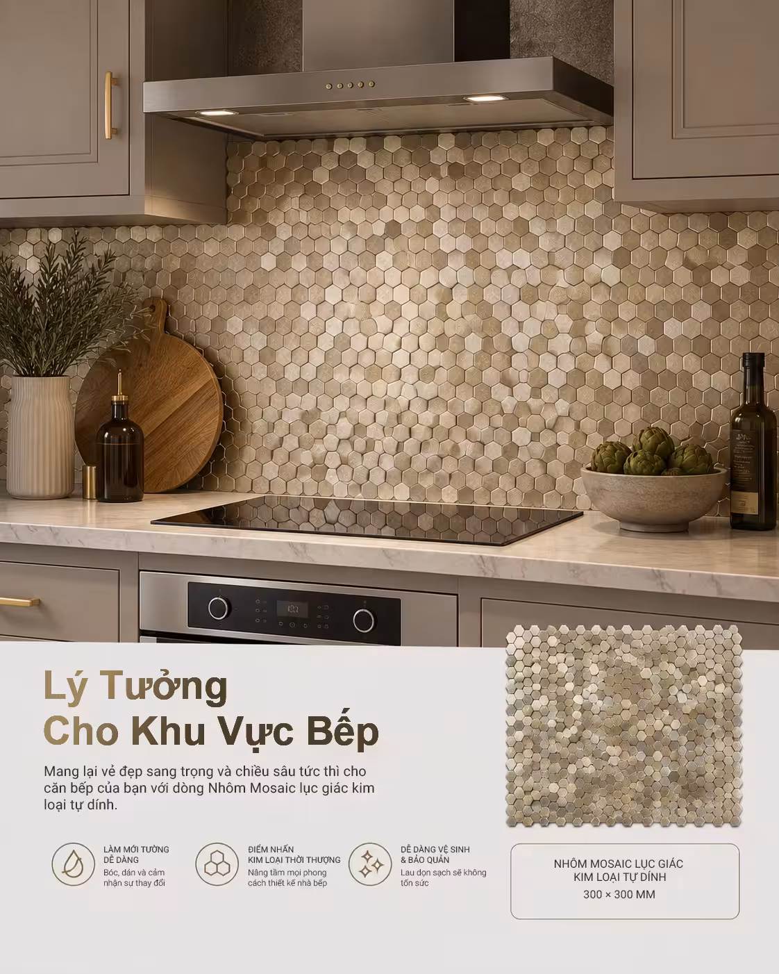tấm nhôm mosaic 3D màu vàng