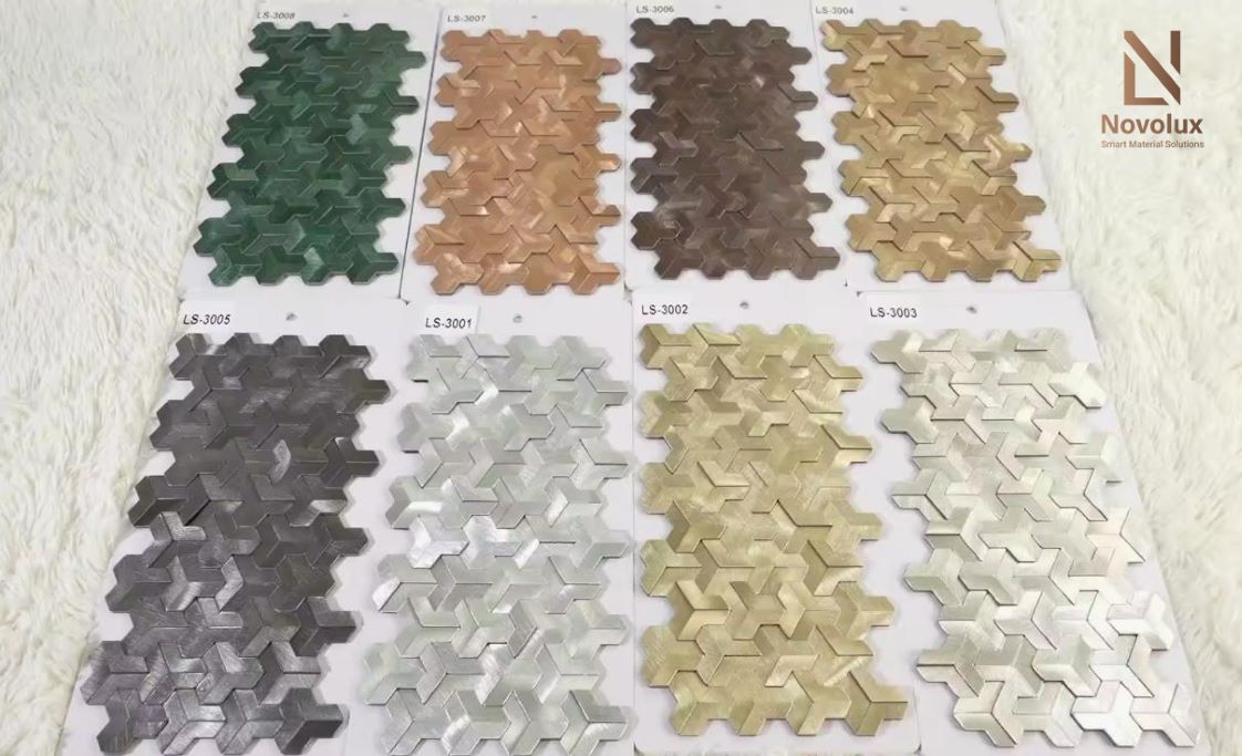 tấm dán mosaic kim loại