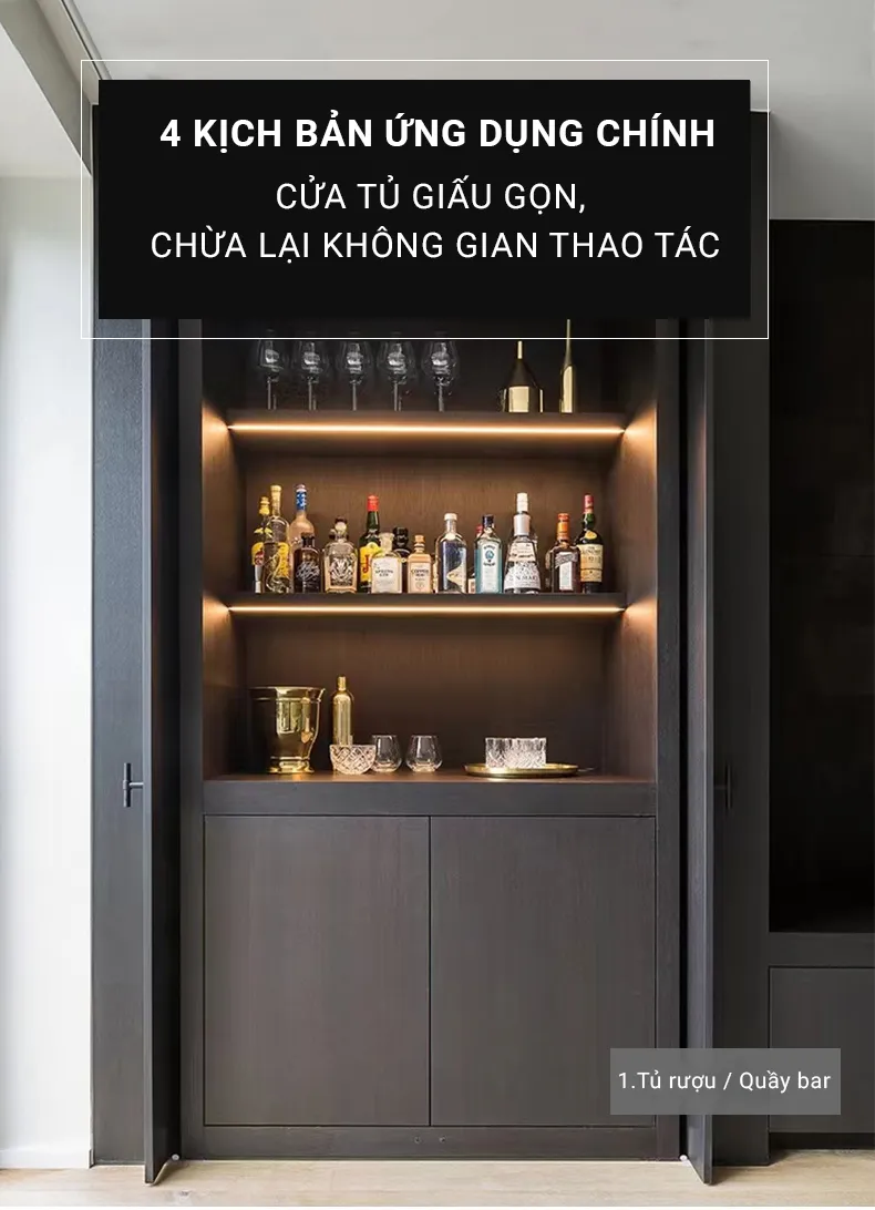 phụ kiện cửa trượt xếp giấu cánh