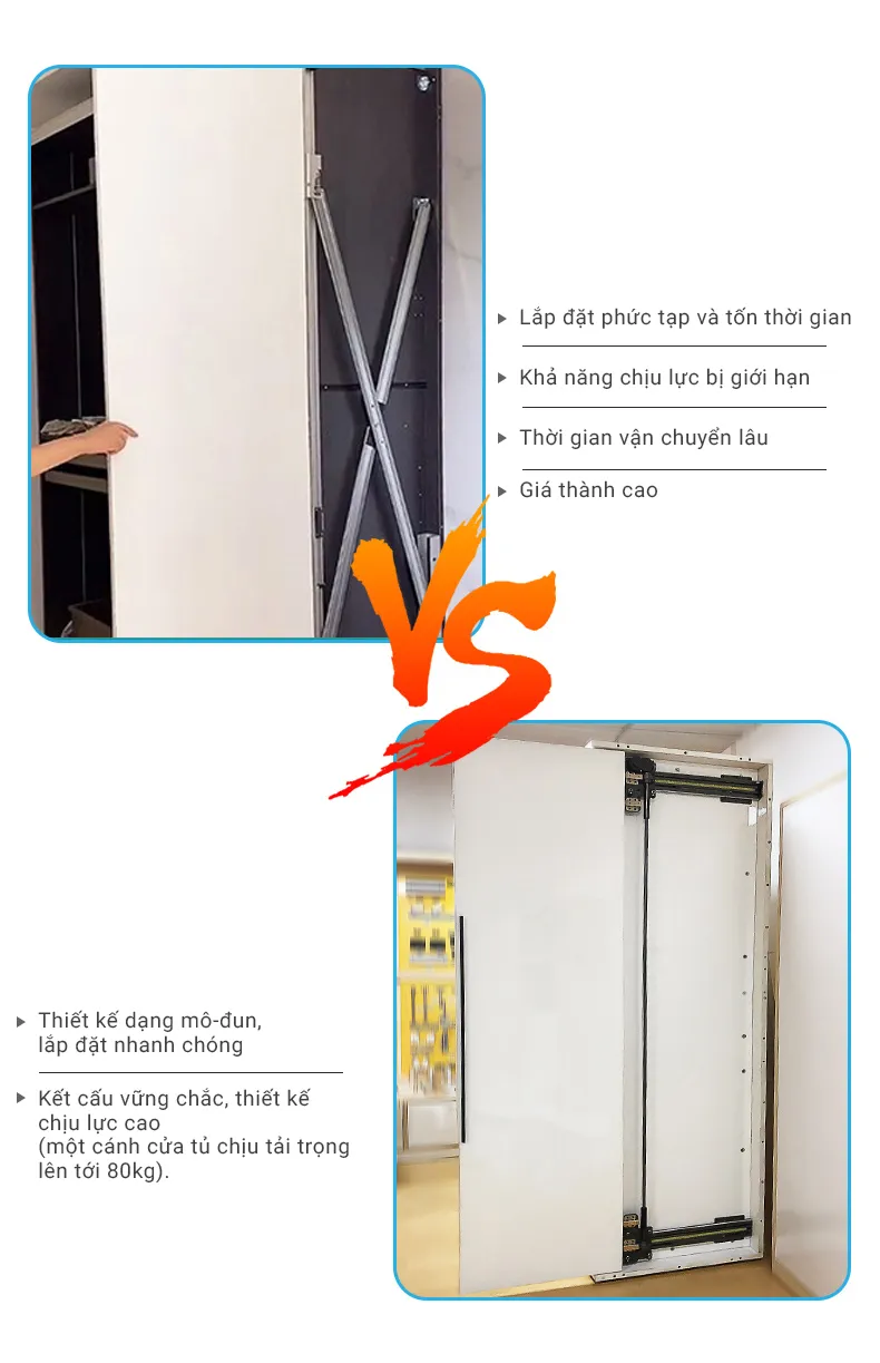 phụ kiện cửa trượt xếp giấu cánh