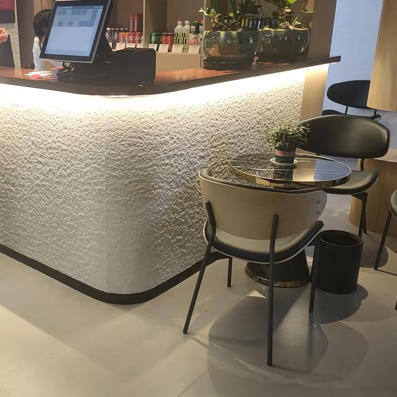 quầy lễ tân ốp tấm đá dẻo trang trí