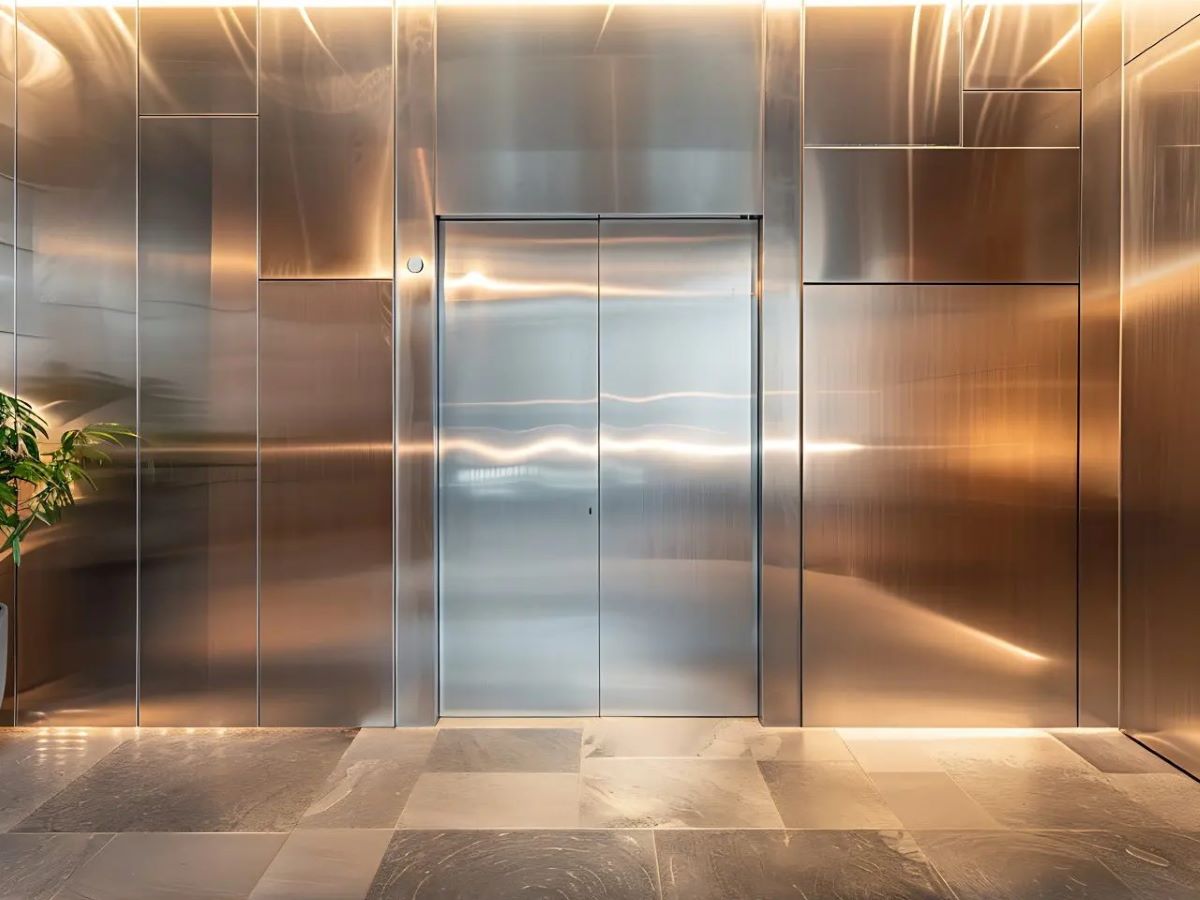 ốp inox trang trí cho thang máy