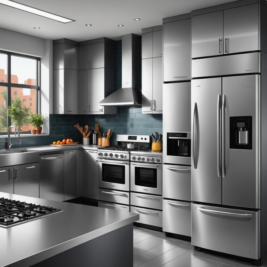 ứng dụng inox chống bám vân tay trong bếp công nghiệp
