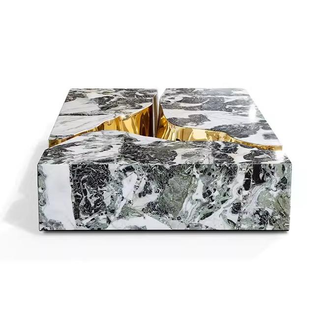 Bàn Đá Cẩm Thạch Crackle Metal Art