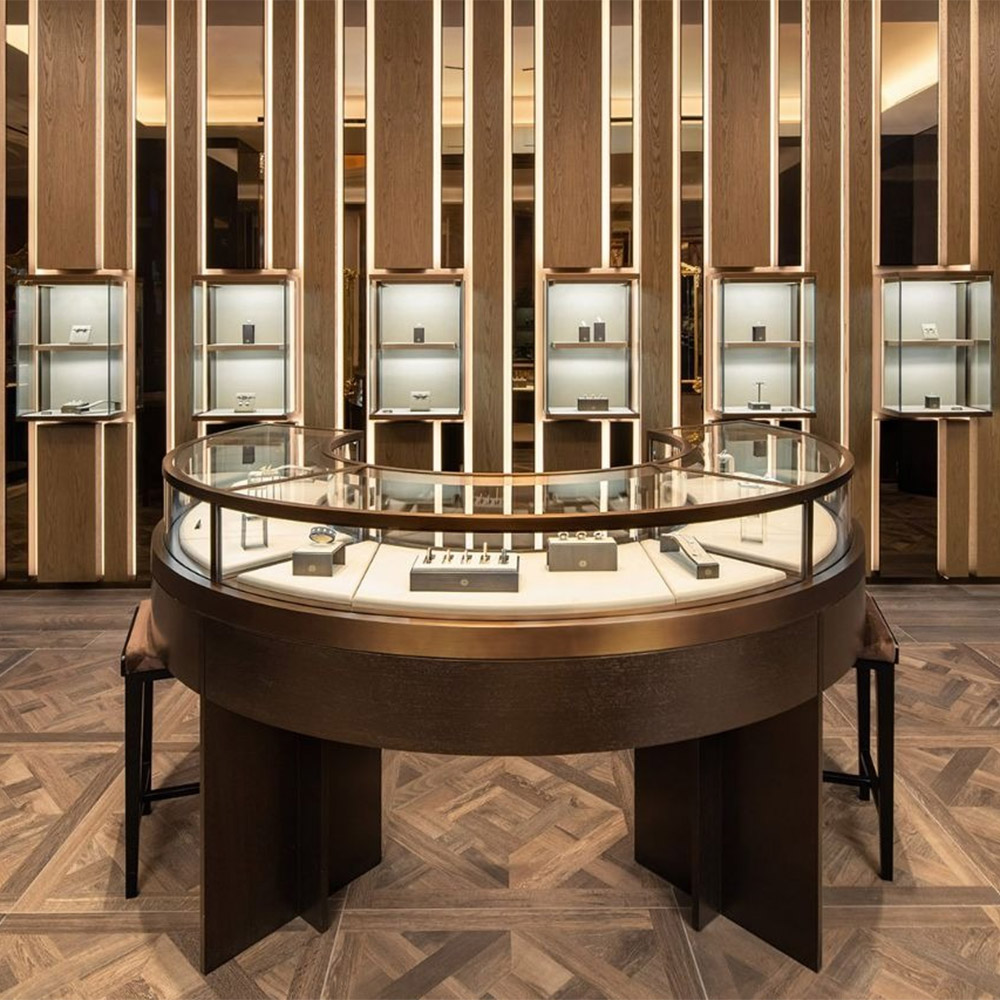 Tủ Trưng Bày Trang Sức Bằng Thép Không Gỉ Hình Tròn - Novolux