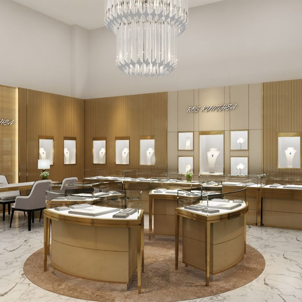 Tủ Trưng Bày Trang Sức Bằng Thép Không Gỉ Hình Tròn - Novolux