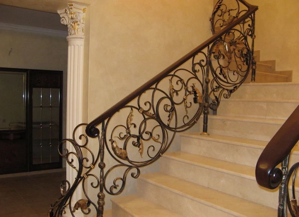 Lan Can Cầu Thang Ngoài Trời Bằng Kim Loại Tùy Chỉnh, Tay Vịn Biệt Thự, Lan can sắt