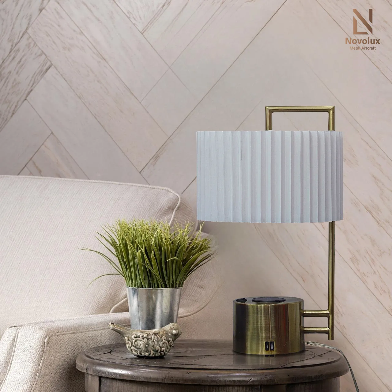 Đèn bàn tích hợp sạc không dây, cổng sạc Type-C và USB MTL-1271KPS/AB - Ảnh 4