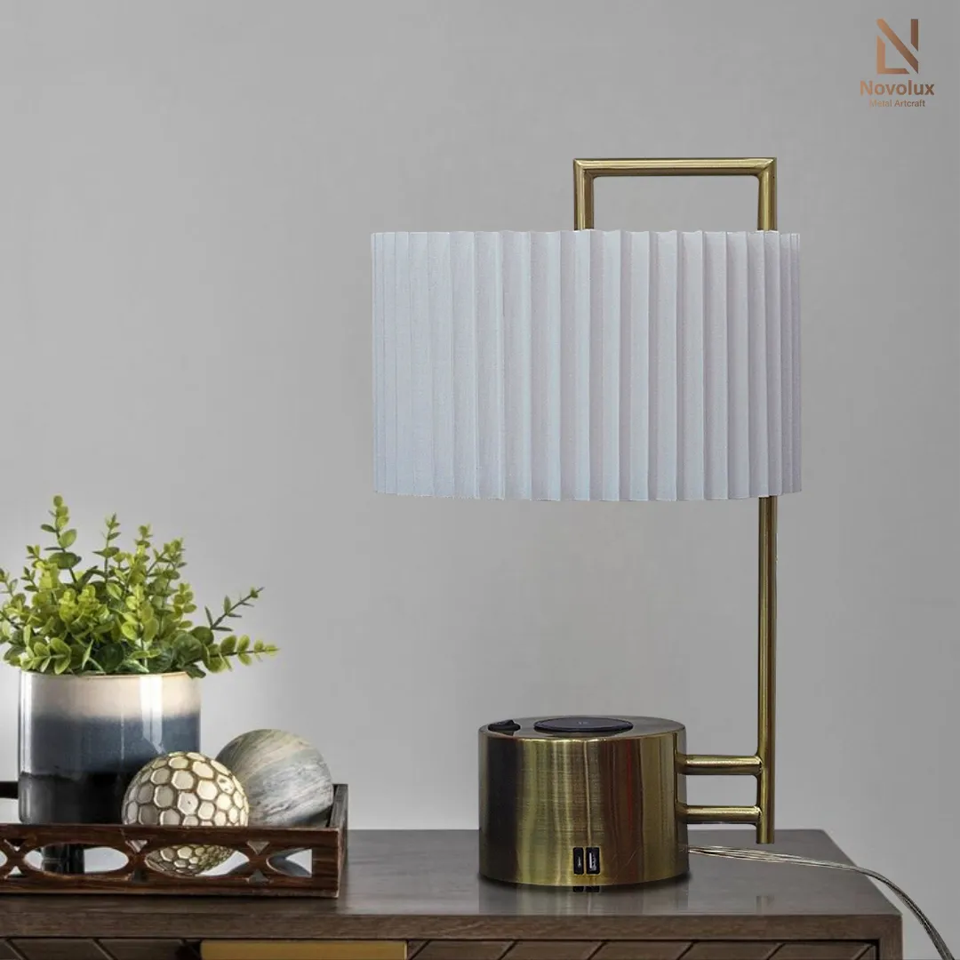 Đèn bàn tích hợp sạc không dây, cổng sạc Type-C và USB MTL-1271KPS/AB - Ảnh 5