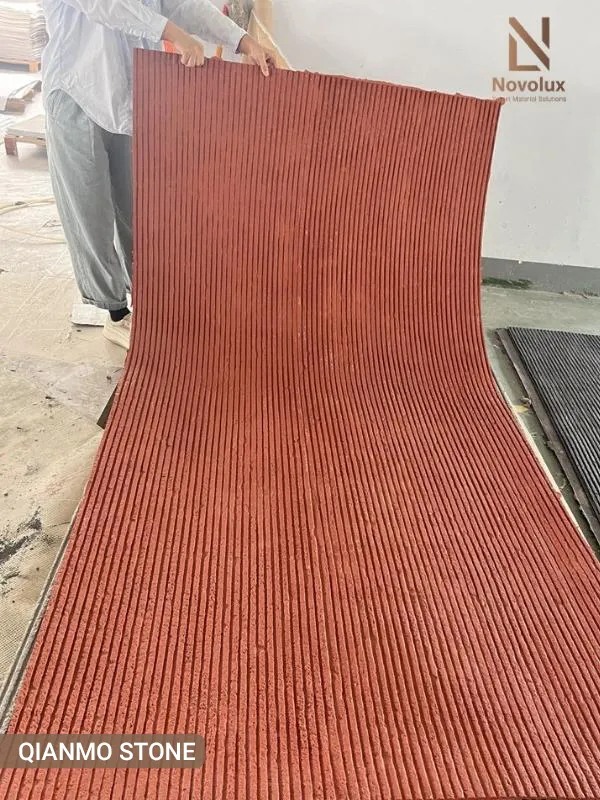 tấm ốp đá dẻo màu cam đất