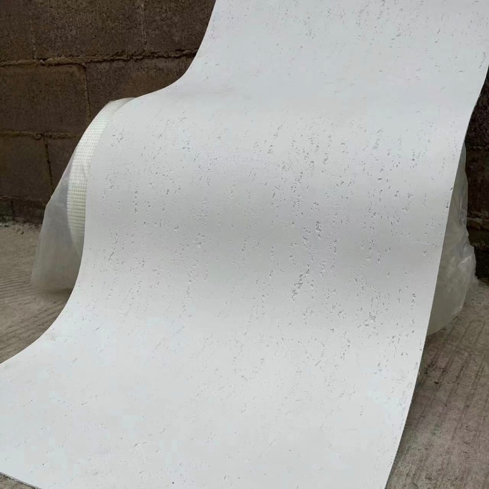 tấm đá dẻo small travertine màu trắng