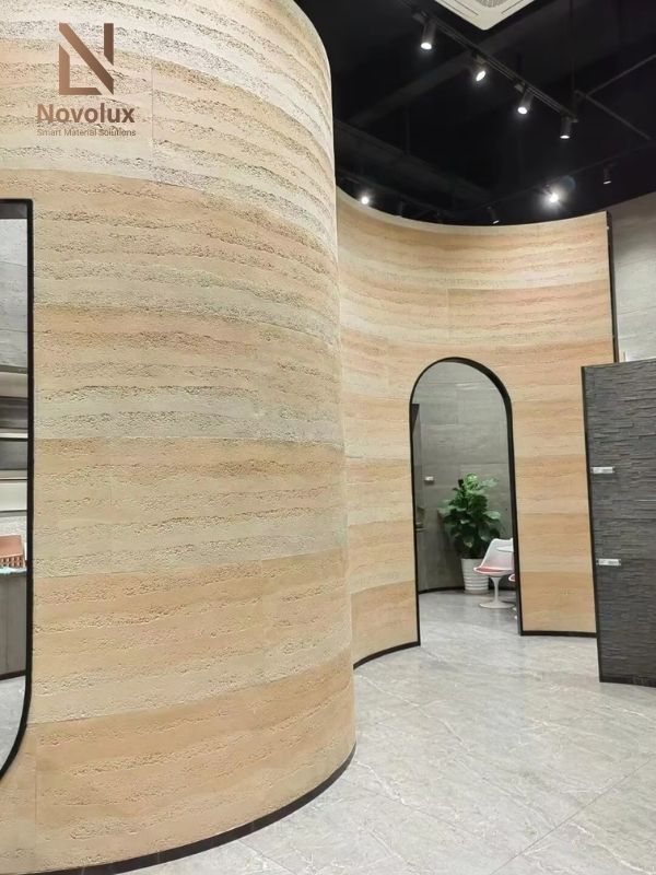 vách tường ốp đá mềm travertine
