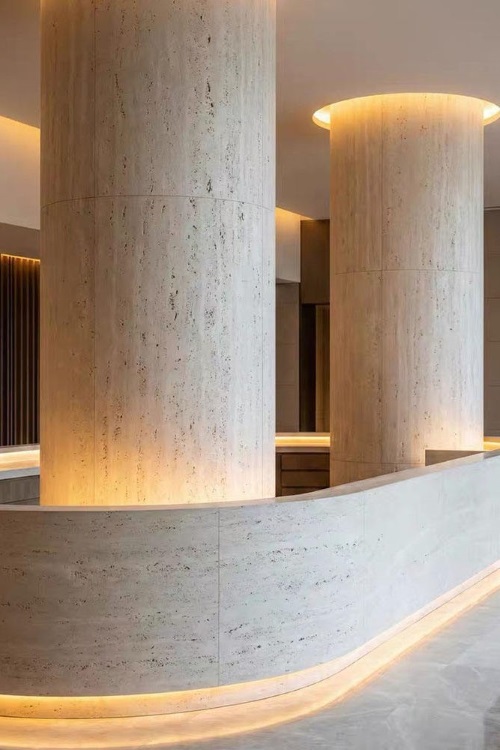 Đá dẻo Flexible Stone ốp cột tròn và bề mặt cong