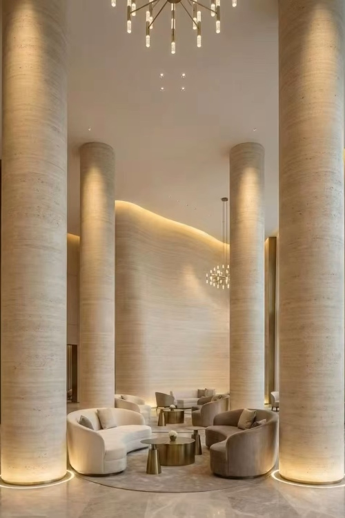 Đá dẻo Flexible Stone ốp cột tròn và bề mặt cong