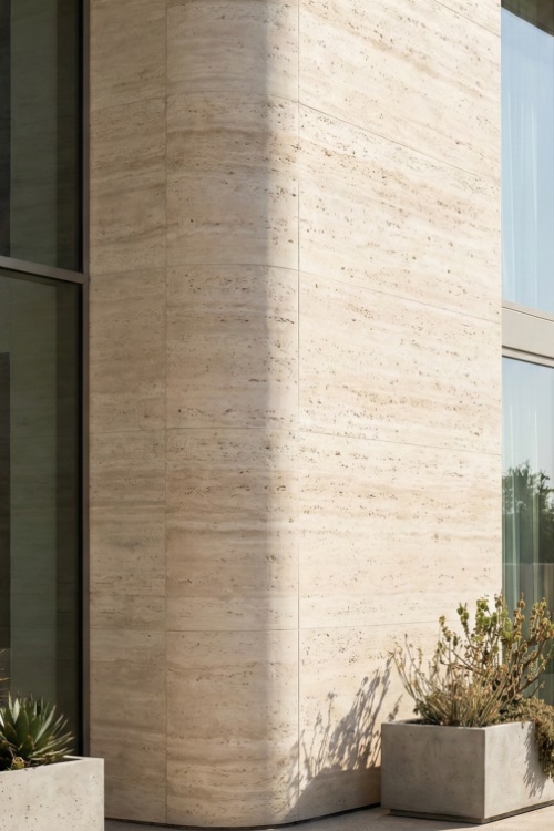 Đá dẻo Flexible Stone ốp cột tròn và bề mặt cong